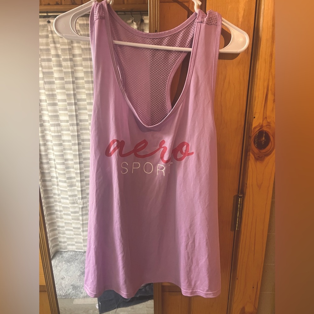 Aero sport purple athletic tank top